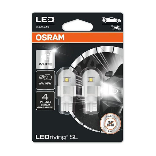 Osram W16W LED Retrofit Weiß 12V W2.1x9.5d 2 Stück - Vehiclelamps.de
