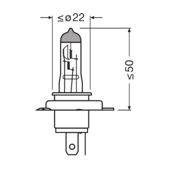 Osram H19 Halogen Birne 12V Original Line PU43t-3