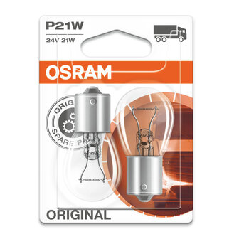 Osram Gloeilamp 24V Original Line P21W, BA15s 2 Stuks