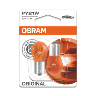 Osram PY21W Gl&uuml;hbirne 12V BAU15s Original Line 2 St&uuml;ck