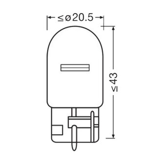 Osram W21W 12V Gl&uuml;hbirne W3x16d Original Line 2 St&uuml;ck