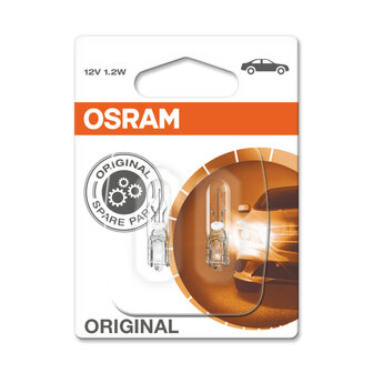 Osram Gl&uuml;hbirne 12V W2x4.6d Original Line 2 St&uuml;ck