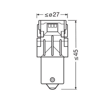 Osram P21W LED Retrofit Rot 12V BA15s 2 St&uuml;ck | OFF-ROAD ONLY