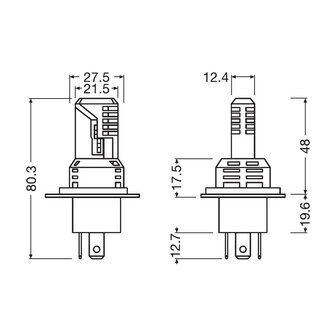 Osram H4/H19 HL Easy LED-Scheinwerferset 19W P43t/PU43t-3-1 12V