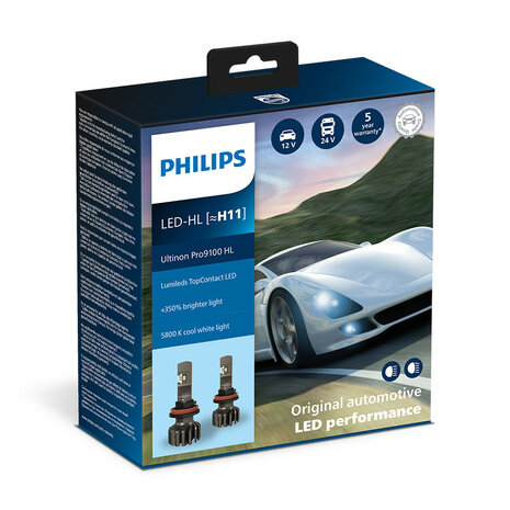 Philips H11 LED Hauptscheinwerfer 12/24V 16W ​​​​2 Stück