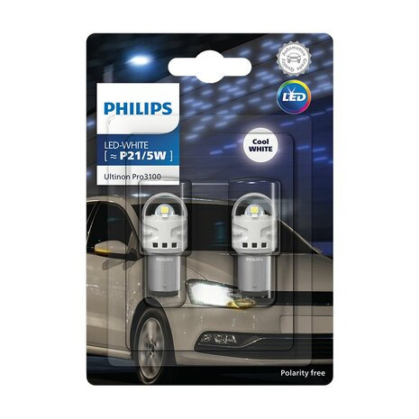 Philips LED Retrofit P21/5W Weiß 12V 2 Stuks