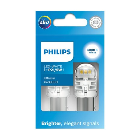 Philips P21/5W LED Retrofit Weiß BAY15d 12V 2 Stück