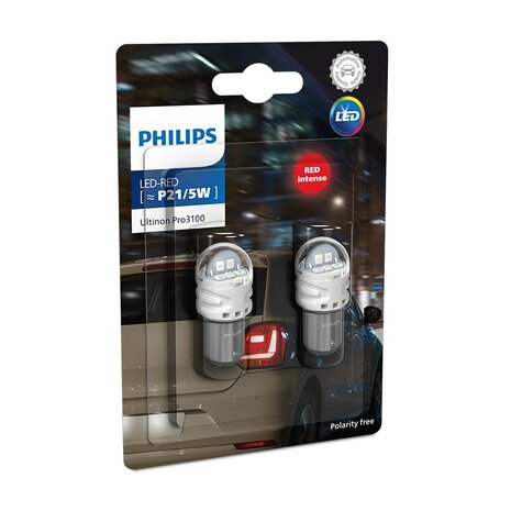 Philips LED Retrofit P21/5W Rot BAY15d 12V 2 Stück