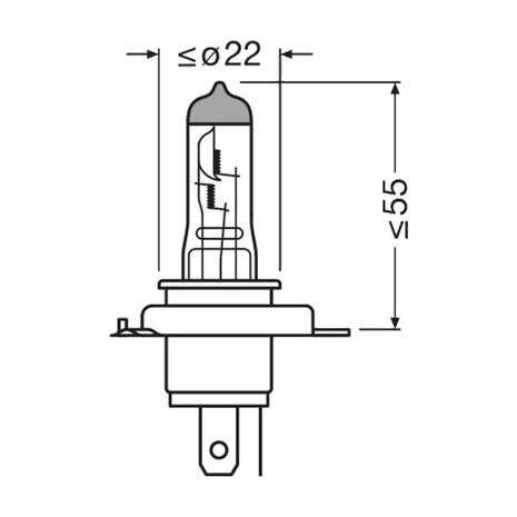 Neolux H4 Halogeen Lamp Geel 12V P43T 2 Stuks